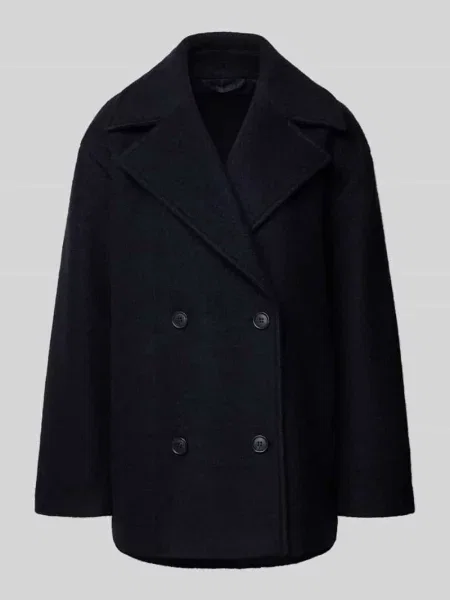 Krótki trencz o kroju oversized z mieszanki wełny – curated by Maja Weyhe Style Icon Collection granatowy