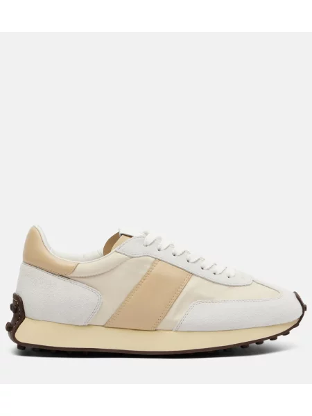 Sneakerși Tod's din piele de căprioară alb