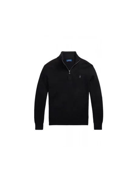 Sweter z dzianiny z wyhaftowanym logo Polo Ralph Lauren czarny