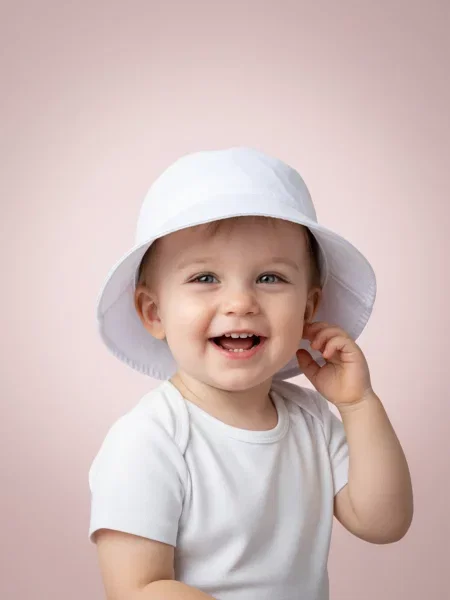 Sinsay Jednobarevný bucket hat bílá