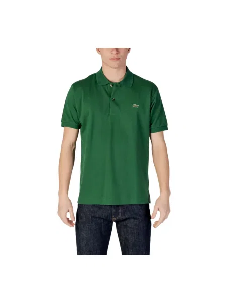 Lniana koszulka polo Lacoste z logo w miejskim stylu zielona