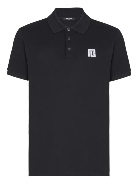 Polo Balmain cu broderie negru