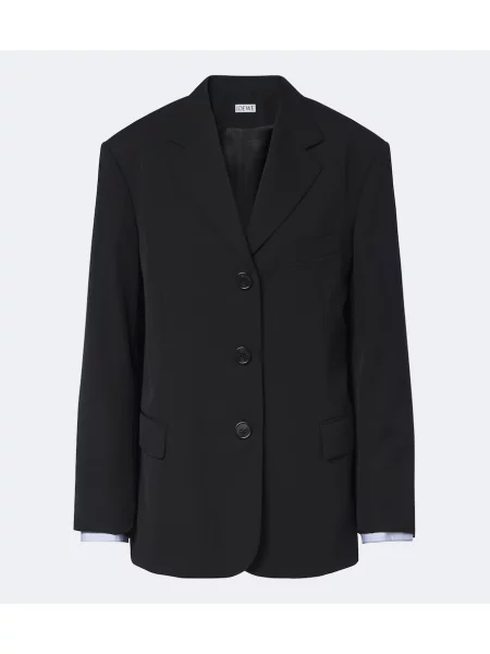 Sacou Loewe de lână cu două rânduri de nasturi negru