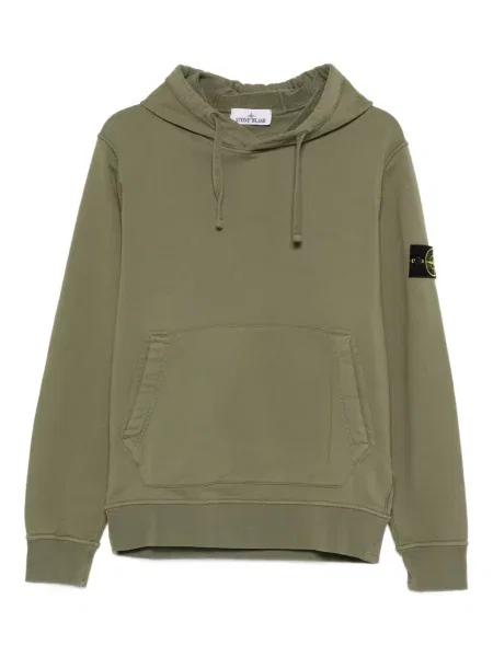 Суичър с качулка Stone Island с качулка камъни зелено