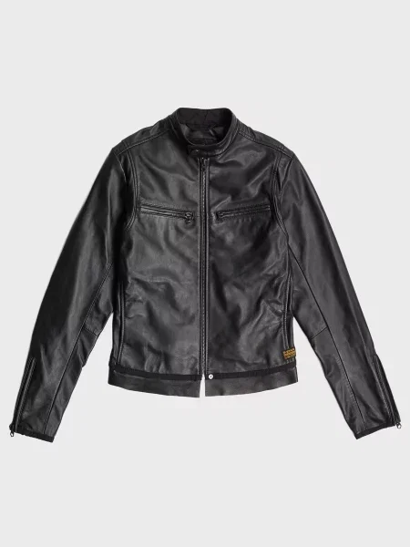 Байкерська шкіряна куртка G-star Raw чорна