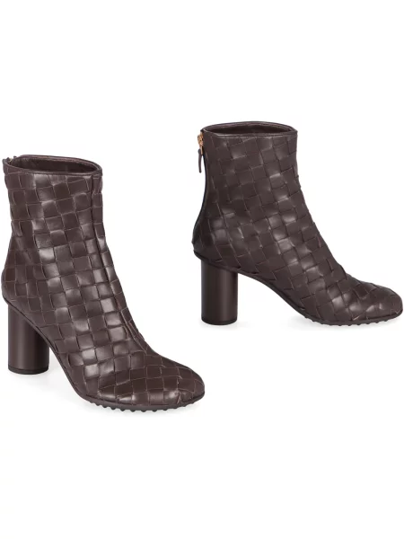 Botki Bottega Veneta plecione brązowe