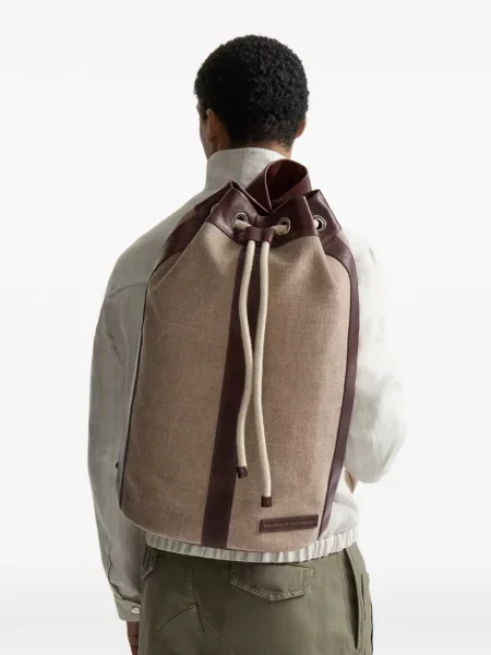 Rucsac Brunello Cucinelli din canvas cu cordon