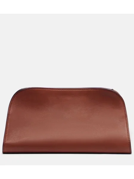 Geantă plic The Row din piele maro