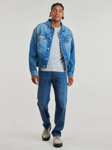 Blugi drepți Calvin Klein Jeans albastru