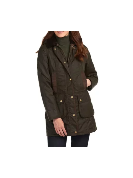 Kroj regular fit kurtka funkcyjna z czystej bawełny Barbour oliwkowa