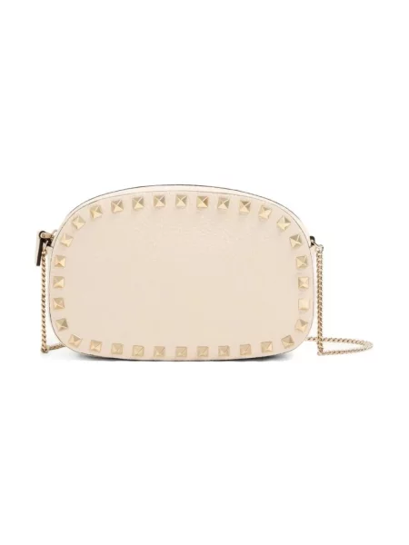 Mała torebka crossbody Valentino skórzana mini beżowa