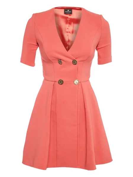 Rochie mini Elisabetta Franchi cu două rânduri de nasturi portocaliu