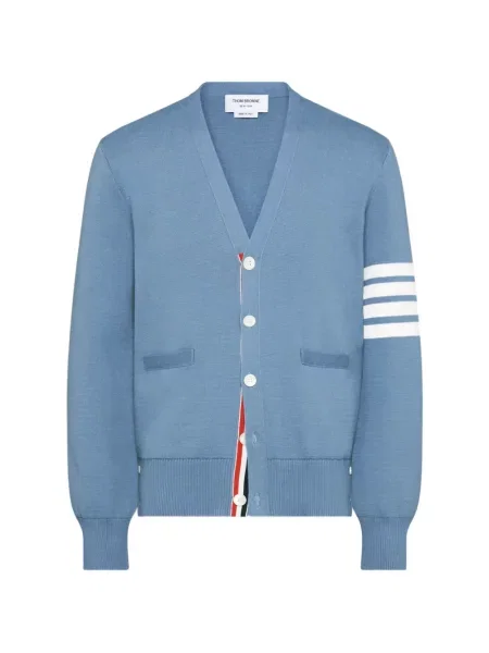 Cardigan Thom Browne din crep albastru