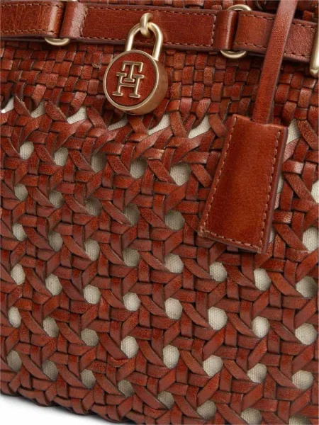 Tommy Hilfiger torebka skórzana brązowa