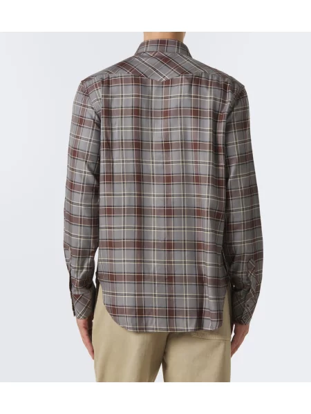Cămașă Acne Studios în carouri de flanelă
