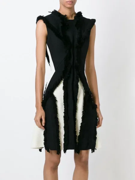Rochie Lanvin cu franjuri negru