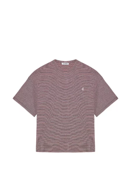 Tricou Jil Sander cu broderie roz