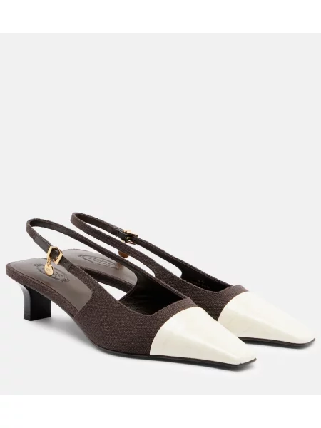 Usnjene salonarji Tod's z odprtimi petami rjava