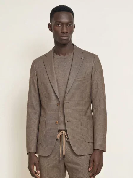 Distretto 12 Oblekové Sako Carracci Slim Fit Z Džerseju tortora