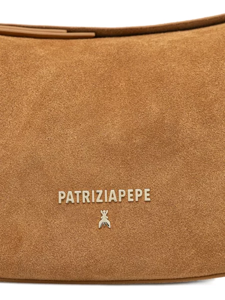 Τσάντα shopper Patrizia Pepe σουέτ καφέ