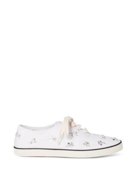 Sneakerși Miu Miu cu broderie alb