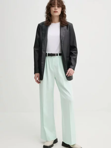 Штани Mille широкі висока посадка зелений