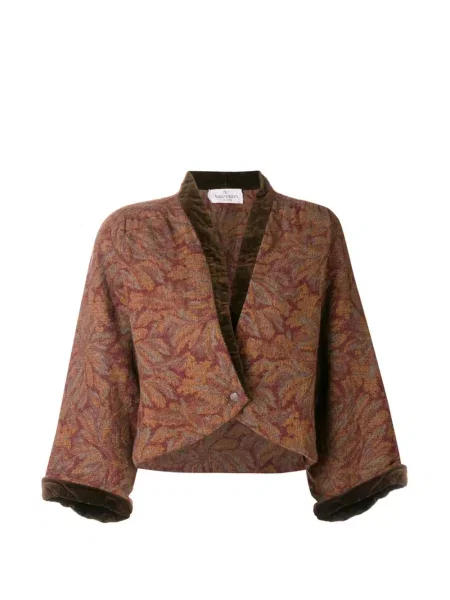 Květinová zkrácená bunda Valentino Garavani Pre-owned hnědá