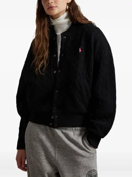 Tricou polo Polo Ralph Lauren cu dungi cu două rânduri de nasturi cu aplicații negru
