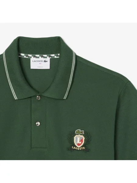 Lacoste Koszulka Polo W Paski Classic Fit zielona