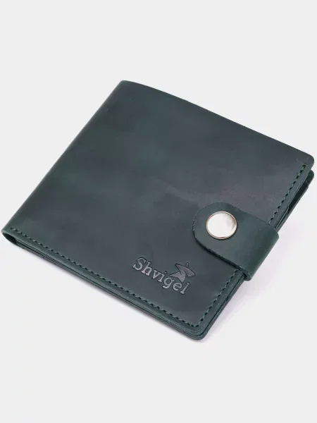 Кожаный кошелек Shvigel зеленый