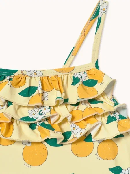 Tinycottons egyrészes gyerek fürdőruha ORANGES SWIMSUIT sárga