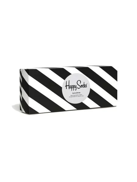 Șosete Happy Socks pachet de 4 alb-negru alb