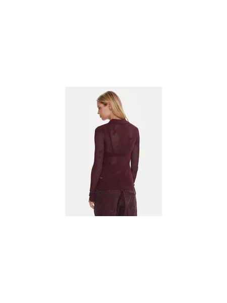 G-Star Raw Bluza Pointelle Bordo Slim Fit rdeča
