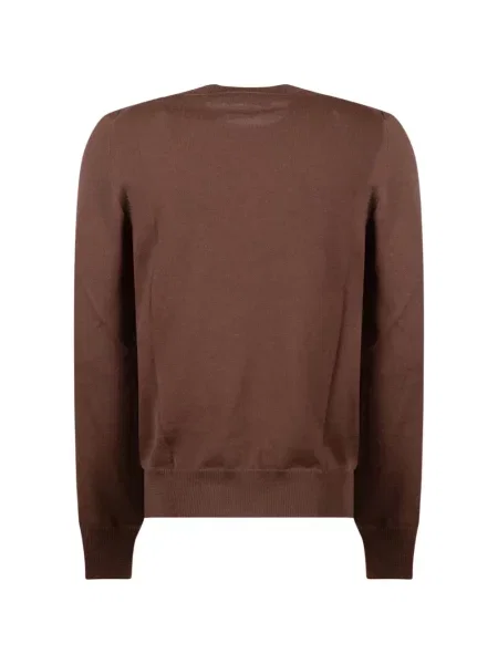Pulover Gran Sasso cu model argyle cu decolteu rotund maro