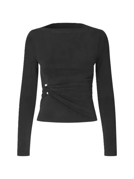 Top Stine Goya cu perle negru