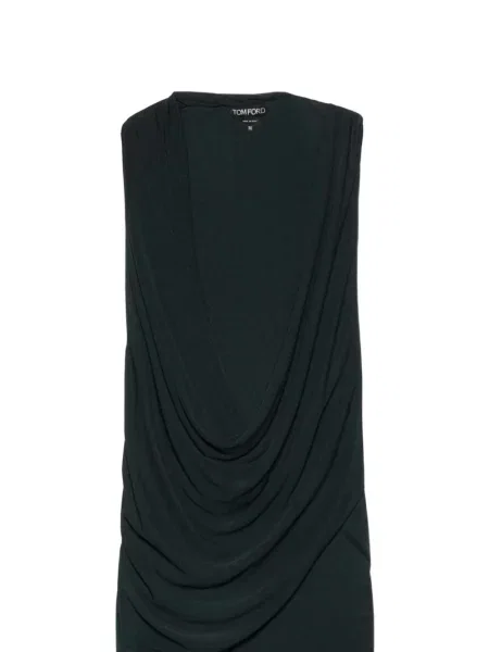 Rochie de cocktail Tom Ford din jerseu asimetrică drapată negru
