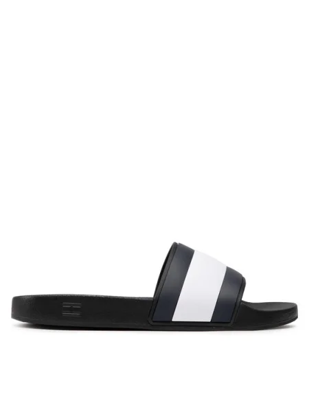 Tommy Hilfiger Șlapi Rubber Th Flag Pool Slide negru