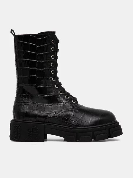 Кожаные утепленные ботинки Philipp Plein черные