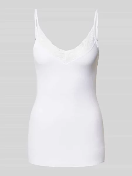 Podkoszulka obszyta koronką Hanro biała