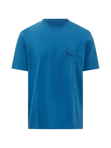 Tricou Etro cu broderie albastru