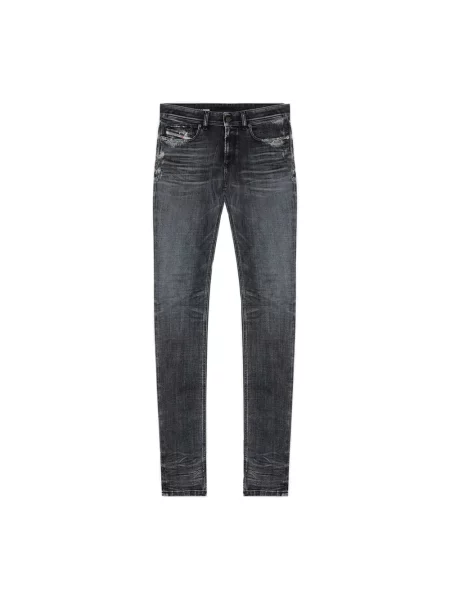Jeansy Diesel 1979 SLEENKER skórzane czarne