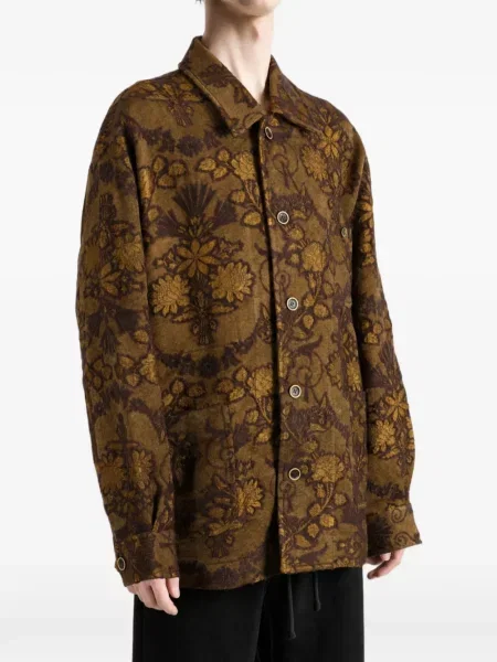 Geacă Uma Wang cu model floral din jacard maro