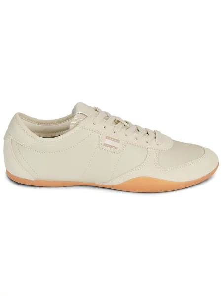 Sneakerși Tommy Jeans din piele bej