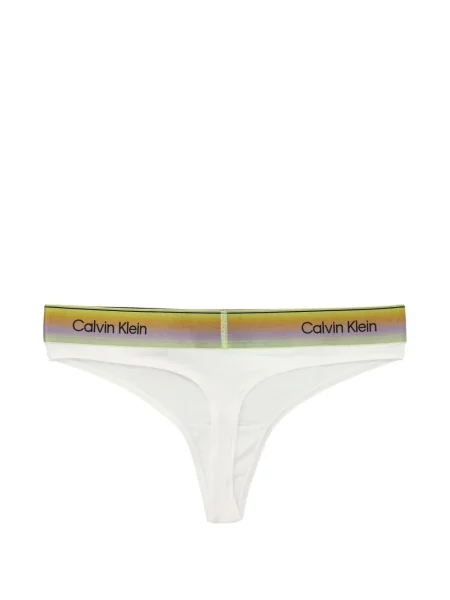 Chiloți tanga Calvin Klein cu autograf alb