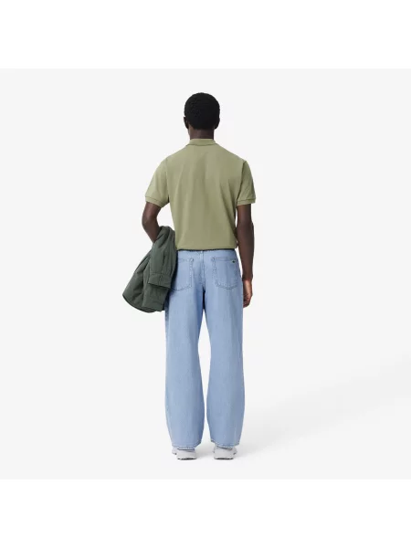 Lacoste Spodnie Jeansowe Loose Fit niebieski