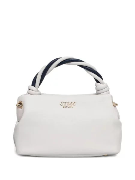 Geanta crossbody Guess cu autograf alb