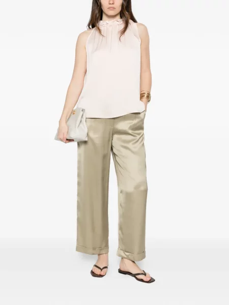 Pantaloni Peserico din satin verde