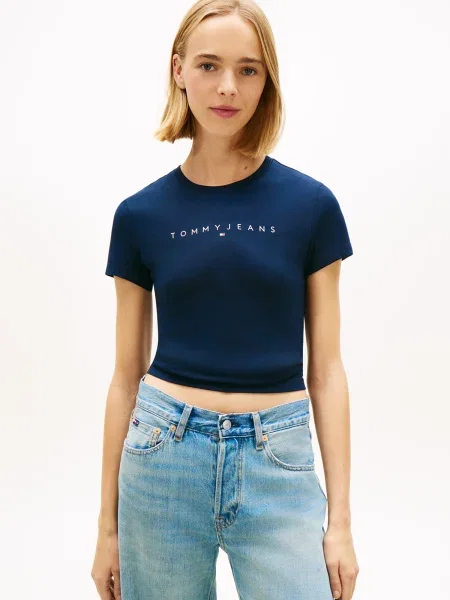 Tommy Jeans Plus Póló tengerészkék / piros fehér