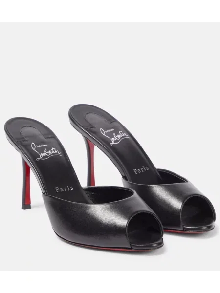 Кожени мюли Christian Louboutin черно