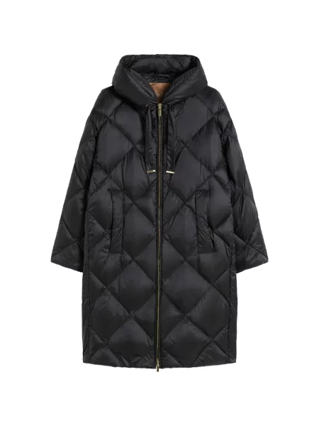 Palton Max Mara cu glugă negru